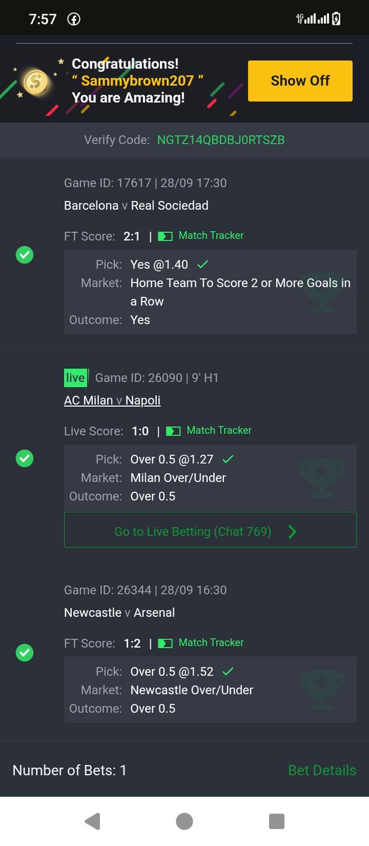 Another one 🎉🎉😂😂 what a remarkable weekend 💰💸
#SportyBet