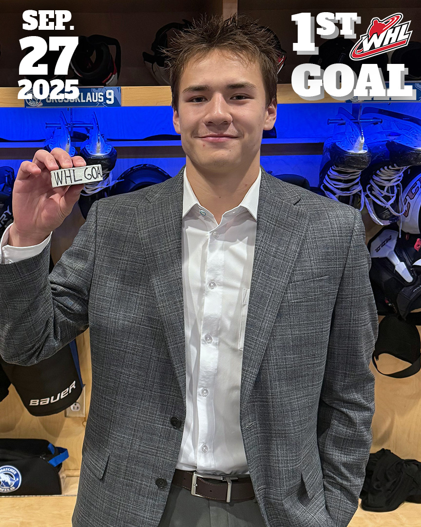 Not just our first goal of the home season...Aiden Grossklaus scored his first goal in the Western Hockey League last night! Congratulations Aiden!

#PowerOfThePack