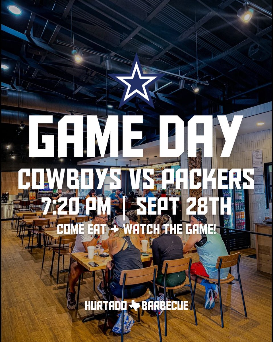 It’s a BIG one tonight—Cowboys vs. Packers 🏈🔥 Whether you’re headed to the stadium or watching with us, we’ve got you covered. Stop by our Arlington location just minutes from the game, or catch every play at any of our spots. Beer &amp; seltzers at all locations + a full bar at