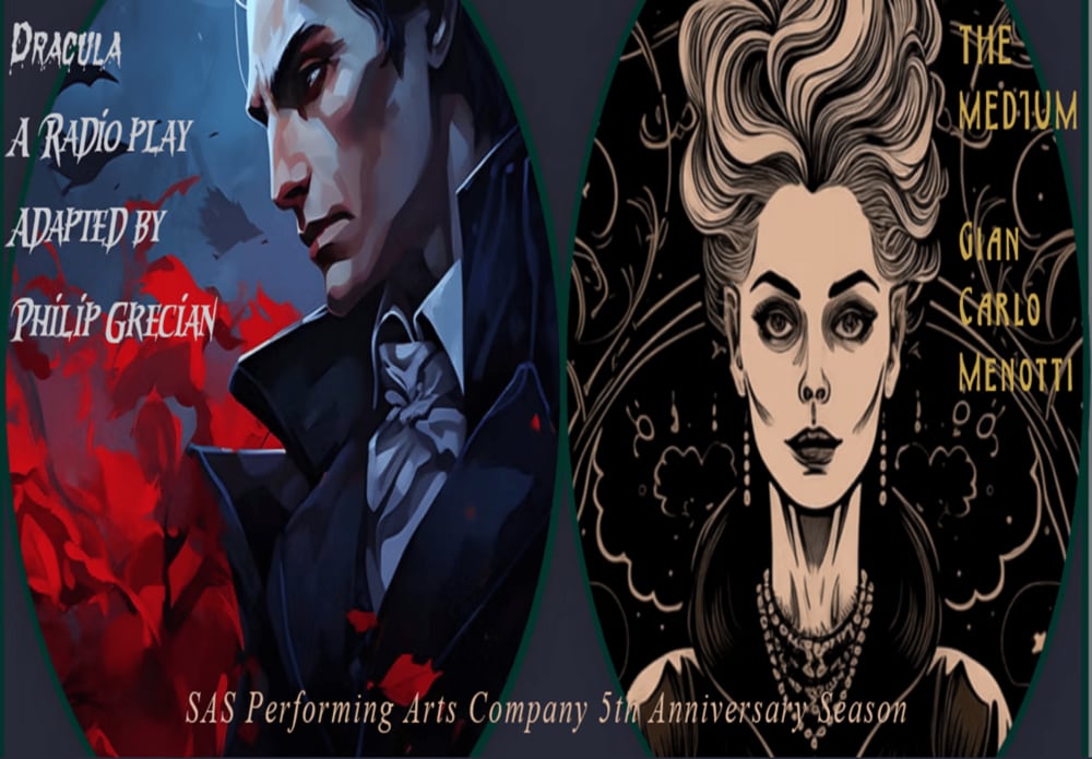 The show begins with the first click! Check out the SAS Performing Arts Celebration: Dracula/The Medium  website for a taste of what's coming. ⁣
 onthestage.tickets/show/sas-perfo…