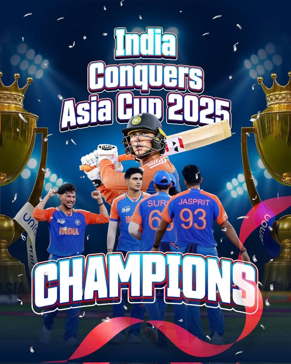 सुना बाप ने बेटे की फिर कुटाई कर दी ना तुम जीतते हो न तुम्हारी आर्मी सालो तुम्हारा जनम ही भारत से पीटने के लिए हुआ है।

पाकिस्तान पर शानदार जीत और एशिया कप जीतने पर #TeamIndia को हार्दिक बधाई आपके दृढ़ संकल्प, टीम वर्क और जज्बे ने पूरे देश को गौरवान्वित किया है।
#AsiaCupFinal