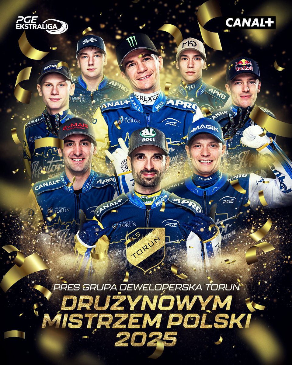 CPLUS_SPEEDWAY's tweet photo. 𝐏𝐑𝐄𝐒 𝐆𝐑𝐔𝐏𝐀 𝐃𝐄𝐖𝐄𝐋𝐎𝐏𝐄𝐑𝐒𝐊𝐀 𝐓𝐎𝐑𝐔𝐍́ 𝐃𝐑𝐔𝐙̇𝐘𝐍𝐎𝐖𝐘𝐌 𝐌𝐈𝐒𝐓𝐑𝐙𝐄𝐌 𝐏𝐎𝐋𝐒𝐊𝐈! 🔥 Ależ to był dwumecz, godny finału najlepszej żużlowej ligi świata 😍

📺 Mecz w Lublinie wciąż trwa. Oglądaj w serwisie CANAL+: https://t.co/eP0Hj4Nyww https://t.co/DuqkmCqRCZ