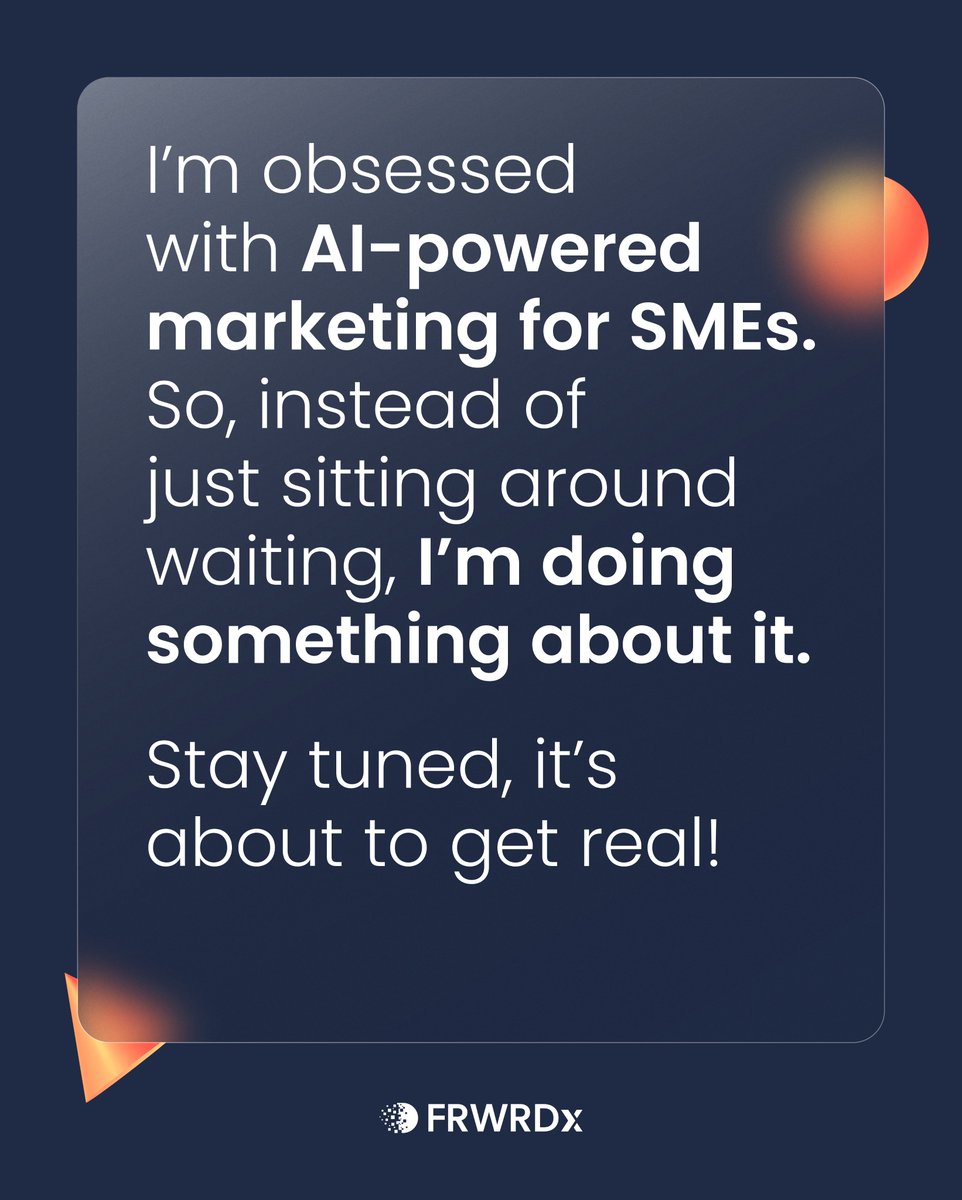 Kicking off a new chapter with <a href="/FRWRDx/">FRWRDXperience</a> 🚀 
Backed by <a href="/DxbChamberDigi/">Dubai Chamber of Digital Economy</a> 

900+ applied. 60 got in. I’m one of them 🙌
In just 14 weeks, I’m launching <a href="/Dataspeaks_Ai/">DataSpeaks AI</a> an AI-powered marketing for SMEs to shake things up for SMEs 💡

The journey begins. 🔥