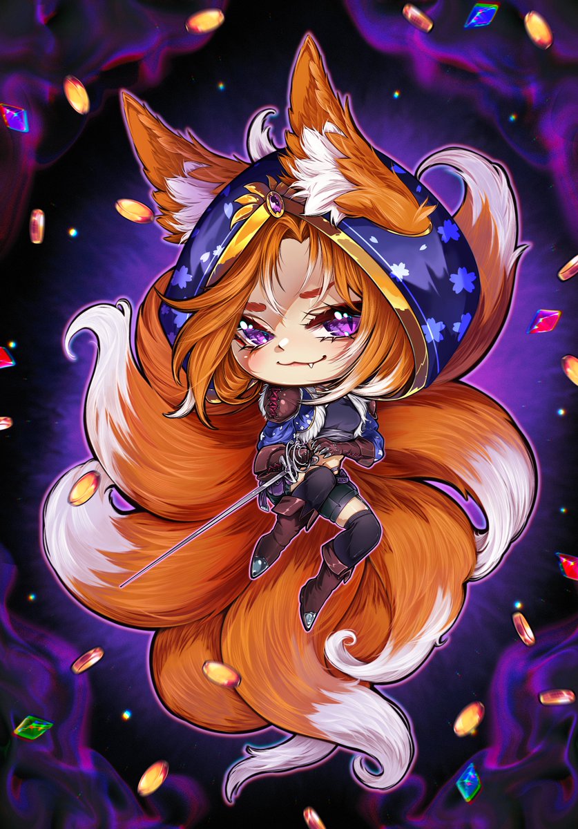 I always love that classical thief attire ~ let me get your coins thihihi ~ Now looking at that, I might also get sleeves from that. anyway amazing art by <a href="/ksenyvee/">KsenyVee 🖌️ VGen✨ working on comms</a>