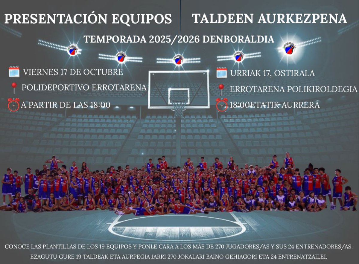 BalmasedaST's tweet photo. 📸 PRESENTACIÓN 25/26 📸

Comunicamos a todas las familias del Club que la habitual presentación de nuestros equipos será el Viernes 17 de Octubre, a partir de las 18:00.

Después, a las 20:30, disputará su partido de liga el Sénior Femenino Especial.

#AupaBalma🔴🔵 https://t.co/q1St21T0TN