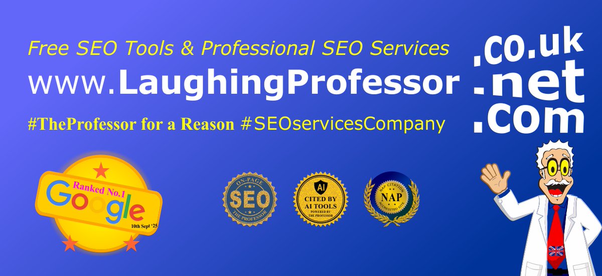The Professor for a Reason. LaughingProfessor.net/seo-agency-too… #TheProfessor #SEOservicesCompany