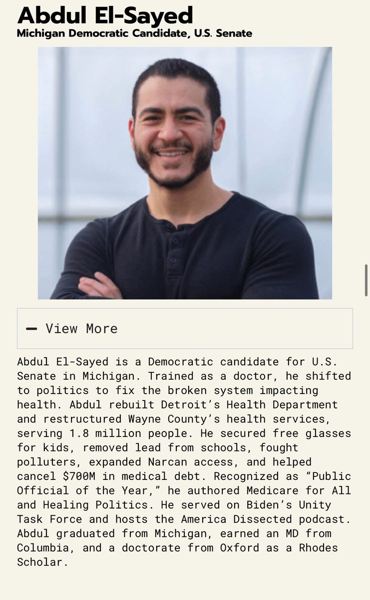 Laura Loomer (@lauraloomer) on Twitter photo Not only is Michigan Democrat US Senate candidate <a href="/AbdulElSayed/">Dr. Abdul El-Sayed</a> a Muslim Brotherhood operative, but this weekend, he was a speaker at the pro-Islamic terror ArabCon conference in Dearborn, Michigan where attendees cheered in support of October 7th and refused to condemn October Not only is Michigan Democrat US Senate candidate <a href="/AbdulElSayed/">Dr. Abdul El-Sayed</a> a Muslim Brotherhood operative, but this weekend, he was a speaker at the pro-Islamic terror ArabCon conference in Dearborn, Michigan where attendees cheered in support of October 7th and refused to condemn October