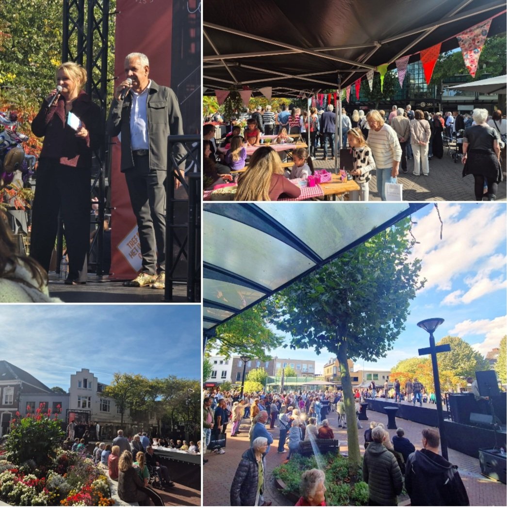 Modeflitsen van 20 deelnemende modezaken op twee podia met vele enthousiaste modellen in een druk, gezellig en zonnig centrum! En volle terrassen! Dank je wel bezoekers! #mode #centrumoss #hartvandestad