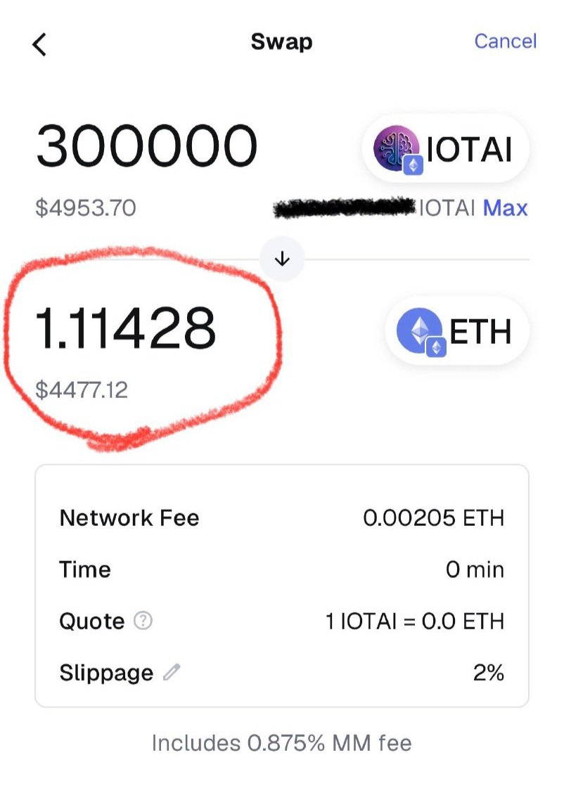 <a href="/tekeee/"></a> Buying more $IOTAI  💎 
More people should know about that gem.
Unique use-case, imagine DEX with AI: Save money by swapping your coins. Save up to 70% gas fees and pay zero taxes.
Liquidity locked for 100 years, big partnerships done like <a href="/AstraLabs_Inc/">AstraLabs Inc.</a> <a href="/cryptoautos/"></a>  <a href="/PaalMind/">PAAL AI 🧠🤖</a>
