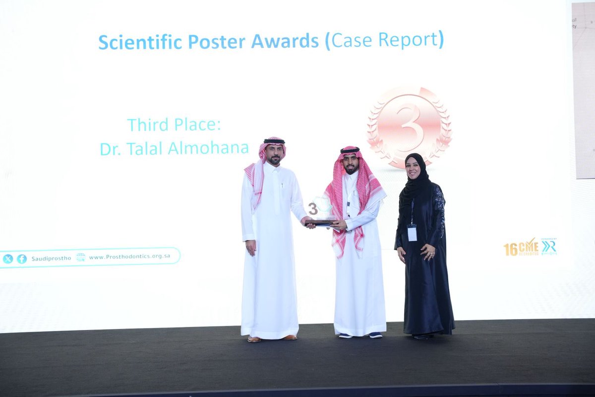 saudiprostho's tweet photo. نبارك للدكتور طلال المهنا بمناسبة فوزه بالمركز الثالث في مسابقة الملصقات العلمية لفئة الحالات السريرية.
متمنين له دوام التوفيق والنجاح.

#SPS_2025
#الجمعية_السعودية_للاستعاضة_السنية
#الاستعاضة_السنية https://t.co/5jPuzl9xsb