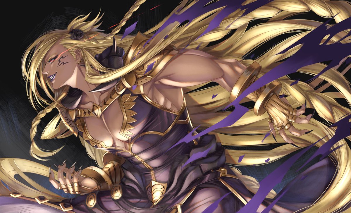 バブさん - Supreme King  
Stimulating my painting skill by finishing an old sketch I made since the Conqueror Armor skin implemented but I ended up drawing him his OG outfit instead cuz I feel like something's missing if I didn't draw his tits exposed  
#グラブル #GBVSR