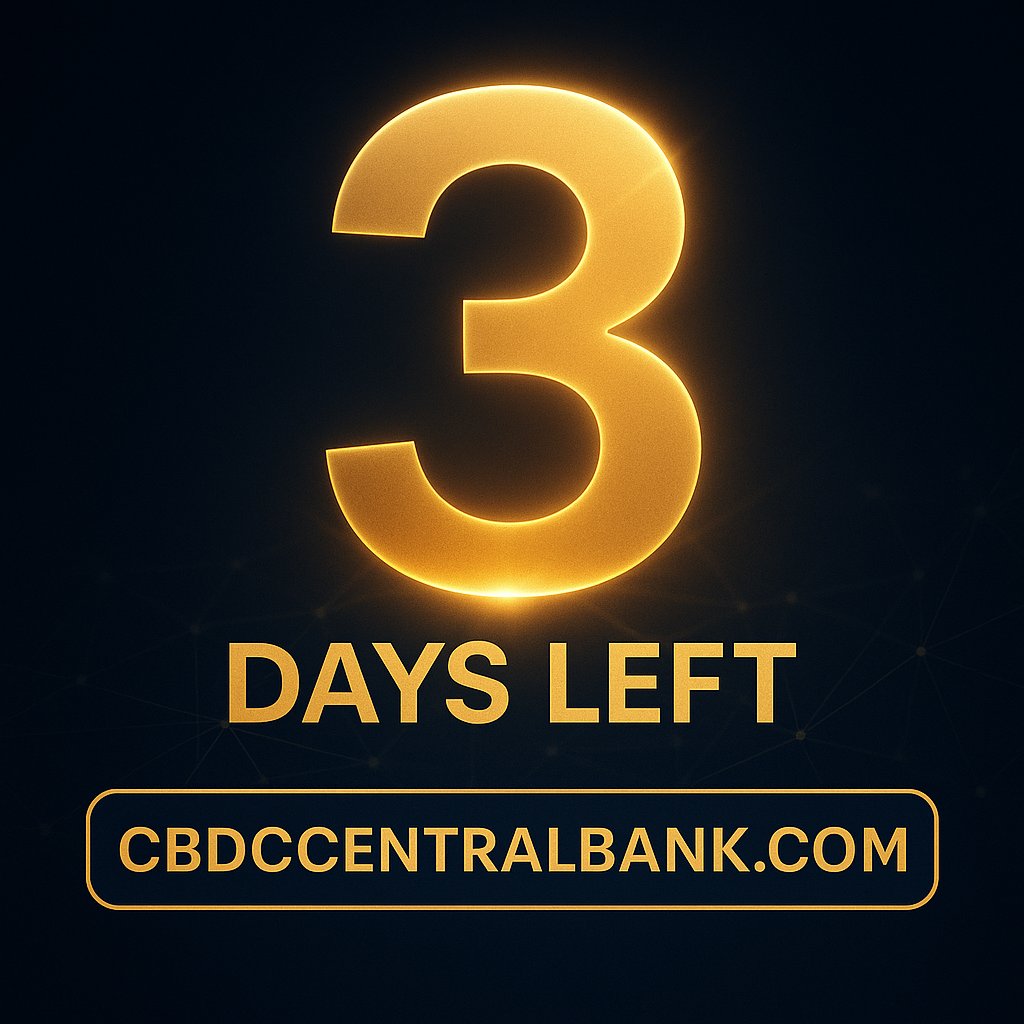⚡️ Only 3 days left until the auction of CBDCCENTRALBANK.COM.
A domain of prestige, power, and limitless potential in the future of global finance.
This is where opportunity meets history — will you claim it? 🚀
#CBDC #DomainAuction #Crypto #Finance