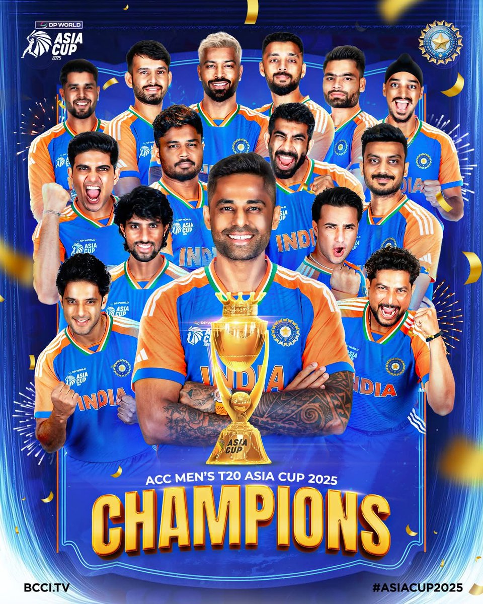 Heartiest congratulations to Team India on their emphatic victory over Pakistan and for lifting the Asia Cup Your determination teamwork and spirit have made the nation proud A glorious moment for Indian 🏏 🇮🇳#TeamIndia #AsiaCupFinal 
#indvspak2025 #INDvsPAK #IndianCricket