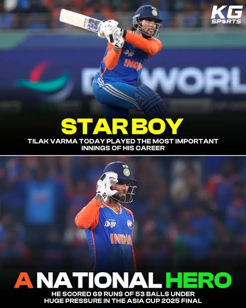 DoctorDK's tweet photo. Haris Rauf was trending, but for all the wrong reasons.
Meanwhile, #tilakvarma didn't just trend; he finished the match, took the cup, and gave #IndianCricket a new hero.

Congratulations Team India!

#AsiaCupFinal #INDvsPAK #kuldeepyadav #bumrah #ShivamDube https://t.co/wc18kJcxGq