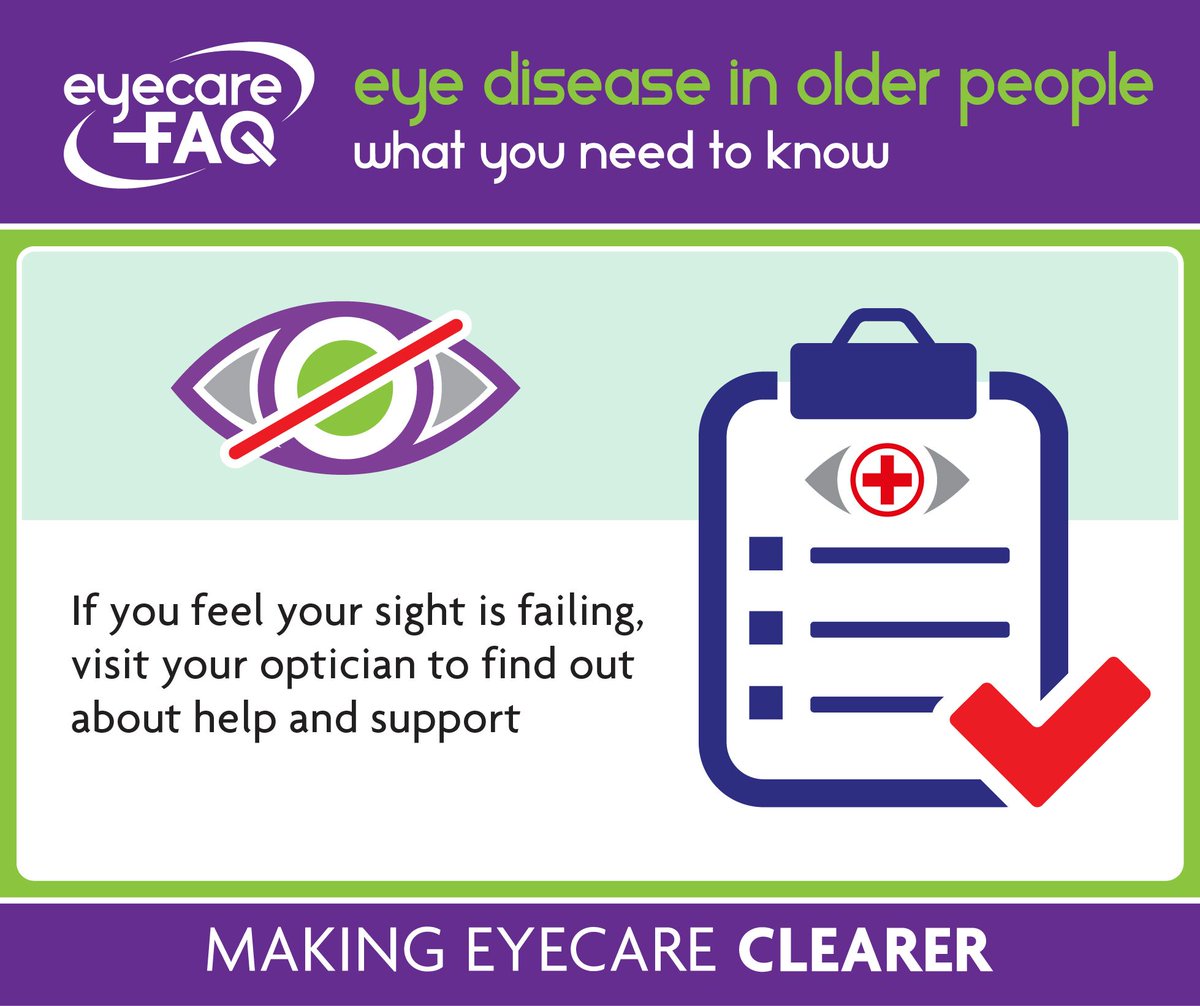eyecarefaq's tweet photo. The leading causes of sight loss – cataract, macular degeneration, glaucoma and diabetic eye disease - are all age related. If your sight is not as good as it used to be, you’re not alone. #EyeWeek https://t.co/tDeoDFDHsX