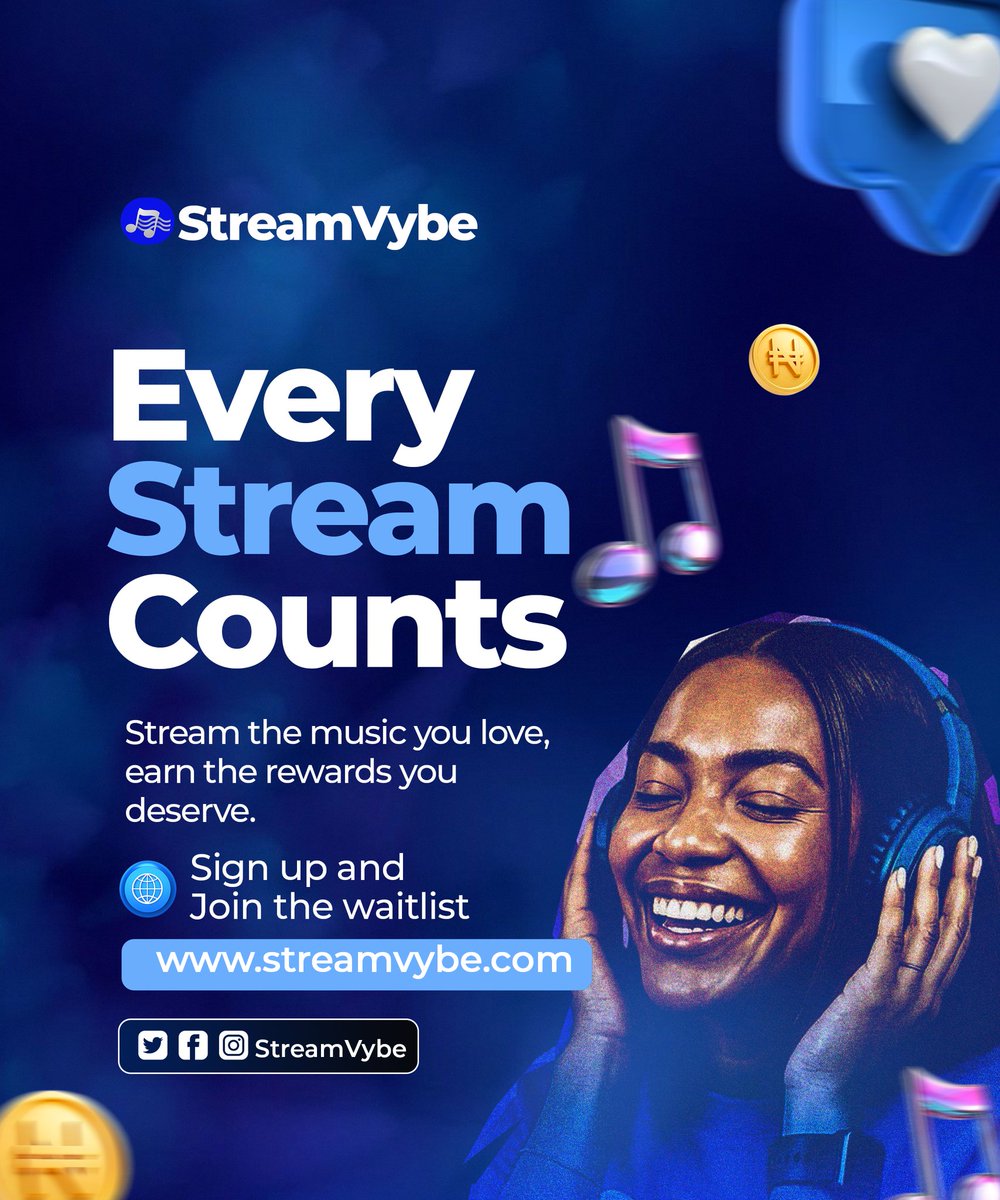 streamvybe's tweet image. 🎵 Get ready for StreamVybe 🚀 The first app to PAY YOU for streaming &amp;amp; sharing your favorite music 🎉 Earn points for cash, concert tickets, or exclusive merch. Launching soon. Sign up and join the waitlist
 streamvybe.com 
 #streamvybe #Afrobeats #BBNaija #mide