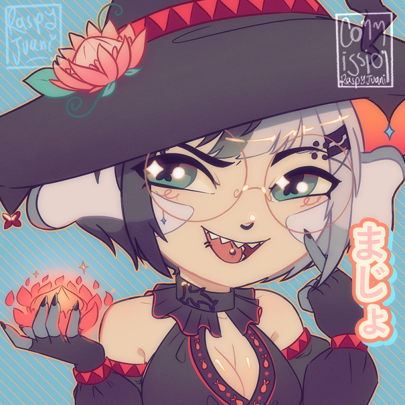 Another surprise #halloween #VGenComm I amde for a lovely usual costumer of mine. If u want a surprise halloween #pfp go to my v gen it would be open until october 16! 
#witch #art #digitalart #commissionsopen #Commission #surprise