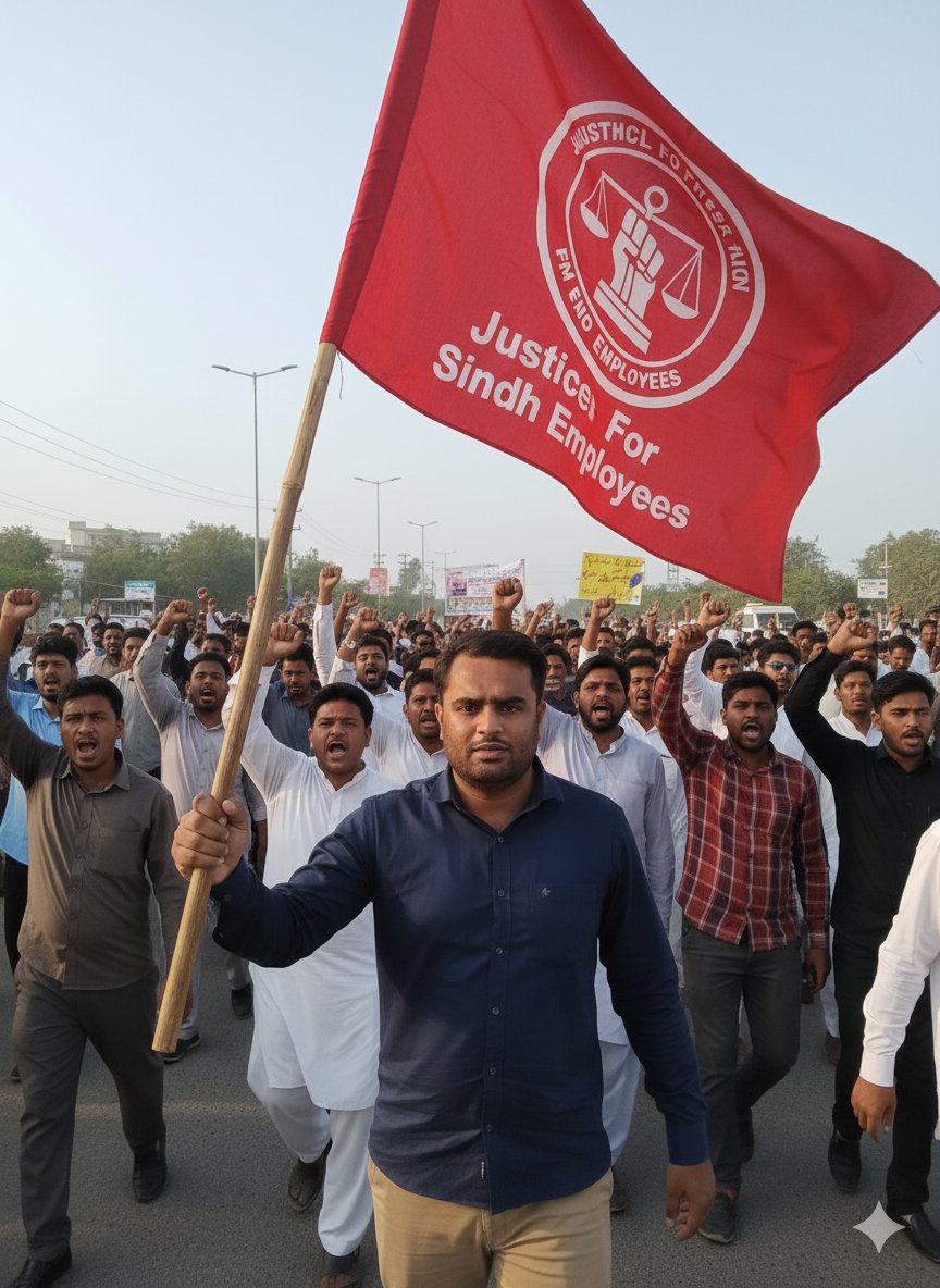 FayyazAbro's tweet photo. Unity in action! 🤝 Sindh employees are protesting for equality and against exploitation. 'Stop exploitation! We are one. We want justice.' Solidarity with the cause!.

#JusticeForSindhEmployees https://t.co/xirSXpyH1U