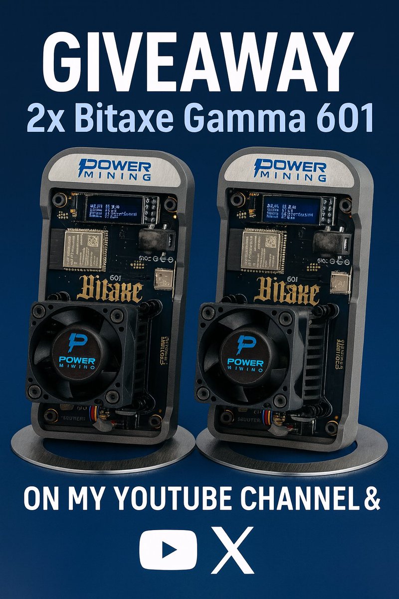 SoloBlockhunter's tweet photo. ๐ GEWINNSPIEL ALERT! ๐Ich verlose 2x Bitaxe Gamma 601๐ชโก
๐ Teilnahme ganz einfach: 1๏ธโฃ Siehe dir folgendes Video auf Youtube an:
https://t.co/Ydc9HJPxuA
Viel Glรผck ๐ und happy mining! ๐ฅ
#Giveaway #Crypto #Bitaxe #Mining #PowerMining
@PowerMiningFarm #Bitcoin https://t.co/jBzbGOqZLP