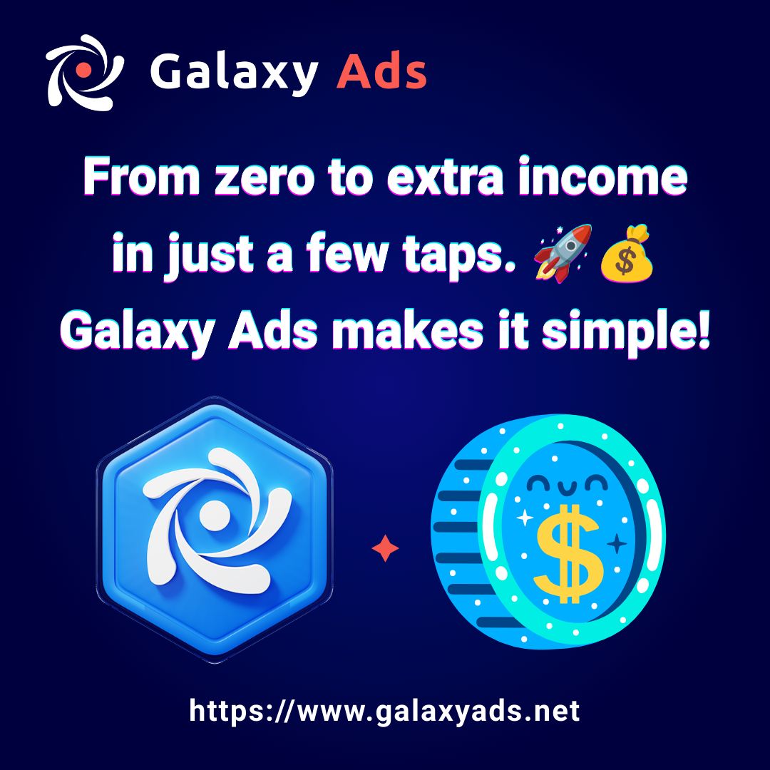 galaxycashin's tweet photo. Galaxy Ads - Online surveys, offers, tasks and offerwalls
From zero to extra income in just a few taps. ๐๐ฐ Galaxy Ads makes it simple!
Join Now at https://t.co/8BMIi0E2zE
#GalaxyAds #ExtraIncome #TapAndEarn #EasyRewards #MobileEarnings https://t.co/Ox4GLw6nza
