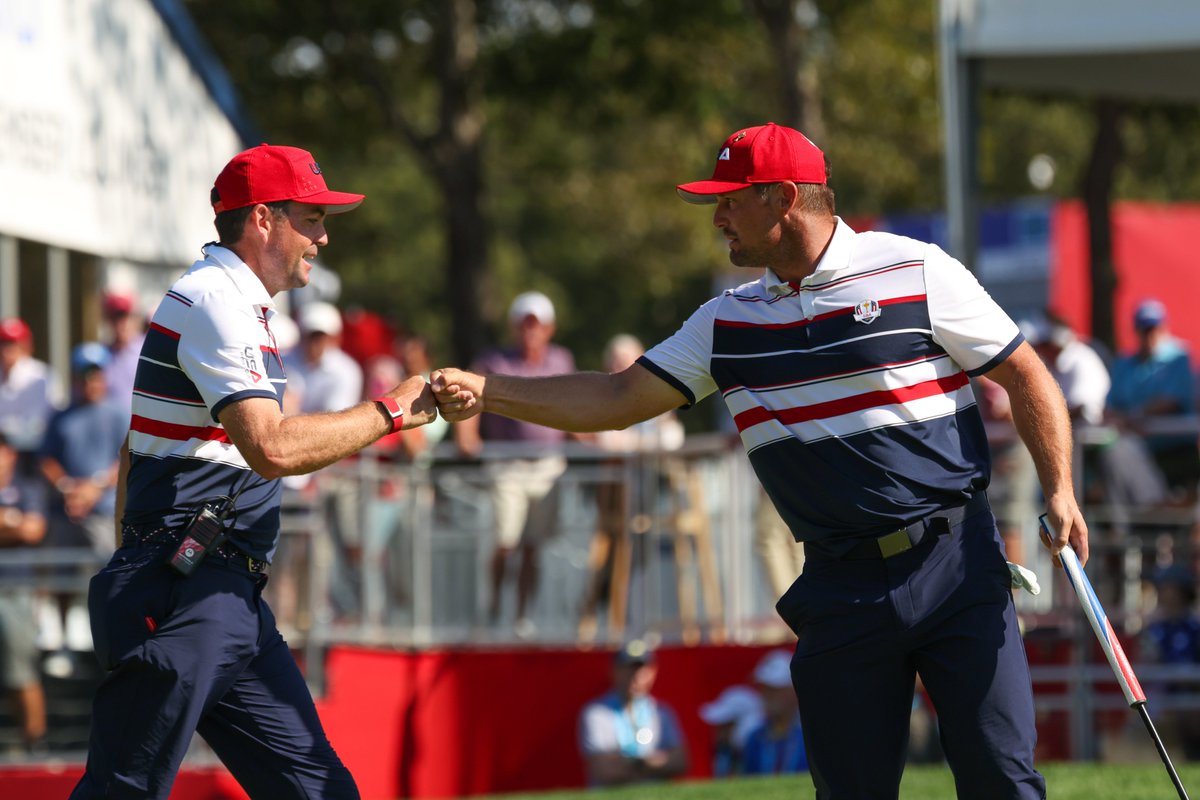 RyderCupUSA's tweet photo. Fitzpatrick was once 5UP. Now its down to 1UP. 

DeChambeau is CHARGING. #GoUSA https://t.co/ydW3DeZIc1