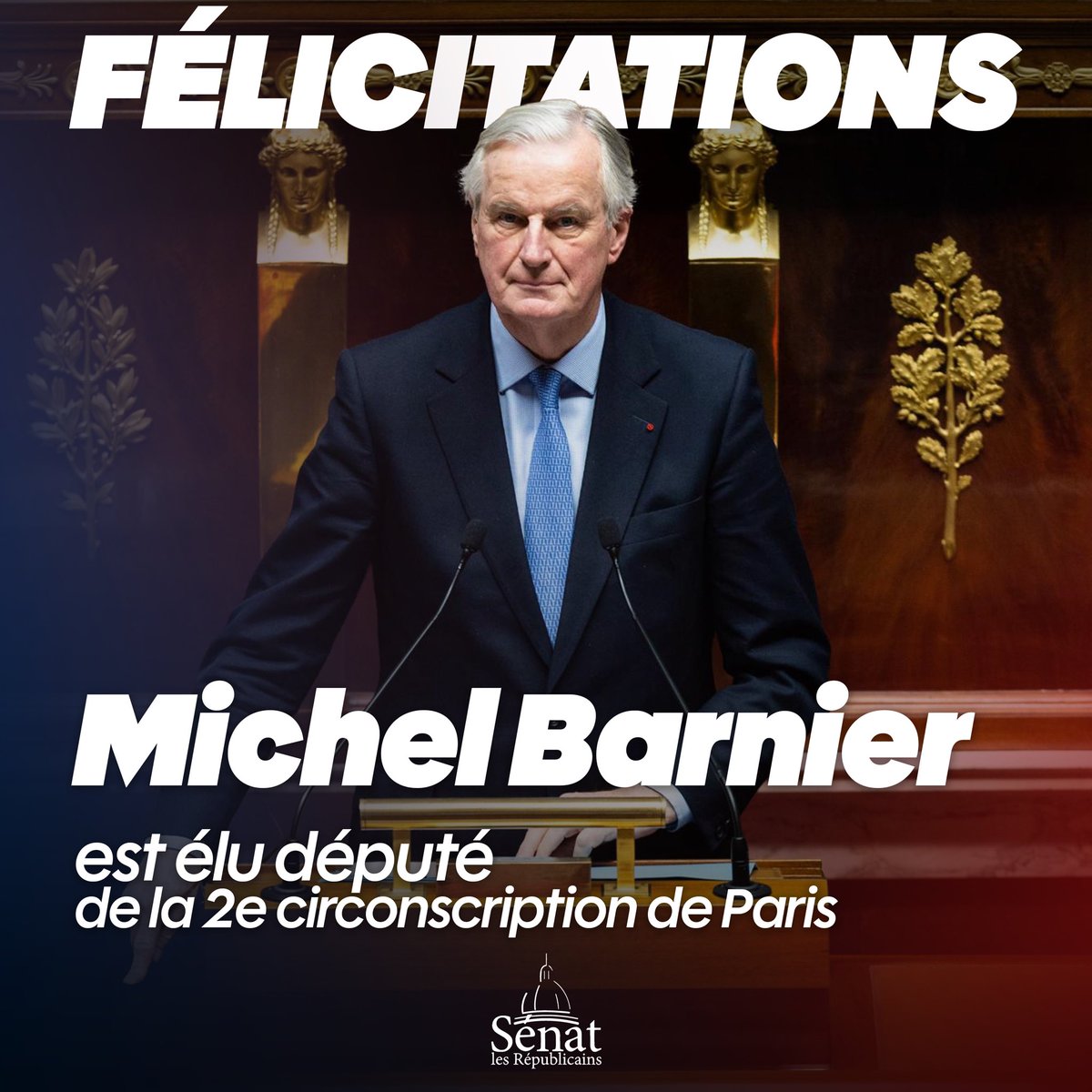 lesRep_Senat's tweet image. 🇫🇷 Ce soir, Les Républicains remportent une nouvelle victoire dans la 2ᵉ circonscription de Paris. Fidèle à ses convictions, @MichelBarnier portera haut les valeurs de la droite à l’Assemblée nationale et sera pleinement engagé auprès des Parisiens.
