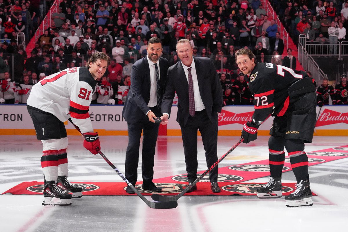 Senators's tweet photo. Une mise au jeu d’avant-match spéciale https://t.co/JCcxI5pUWw