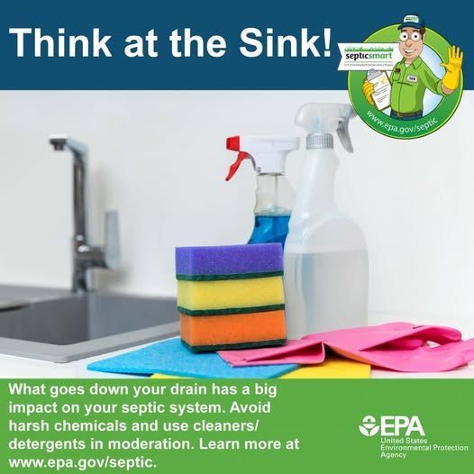 PC_PublicHealth's tweet image. For #SepticSmartWeek, let’s think at the sink…🤔
What really belongs down your drain?
Flushing fats, grease, or chemicals? No way! That can clog your septic system and harm local waterways.
To learn more, visit: epa.gov/septic/how-car…
#ThinkAtTheSink