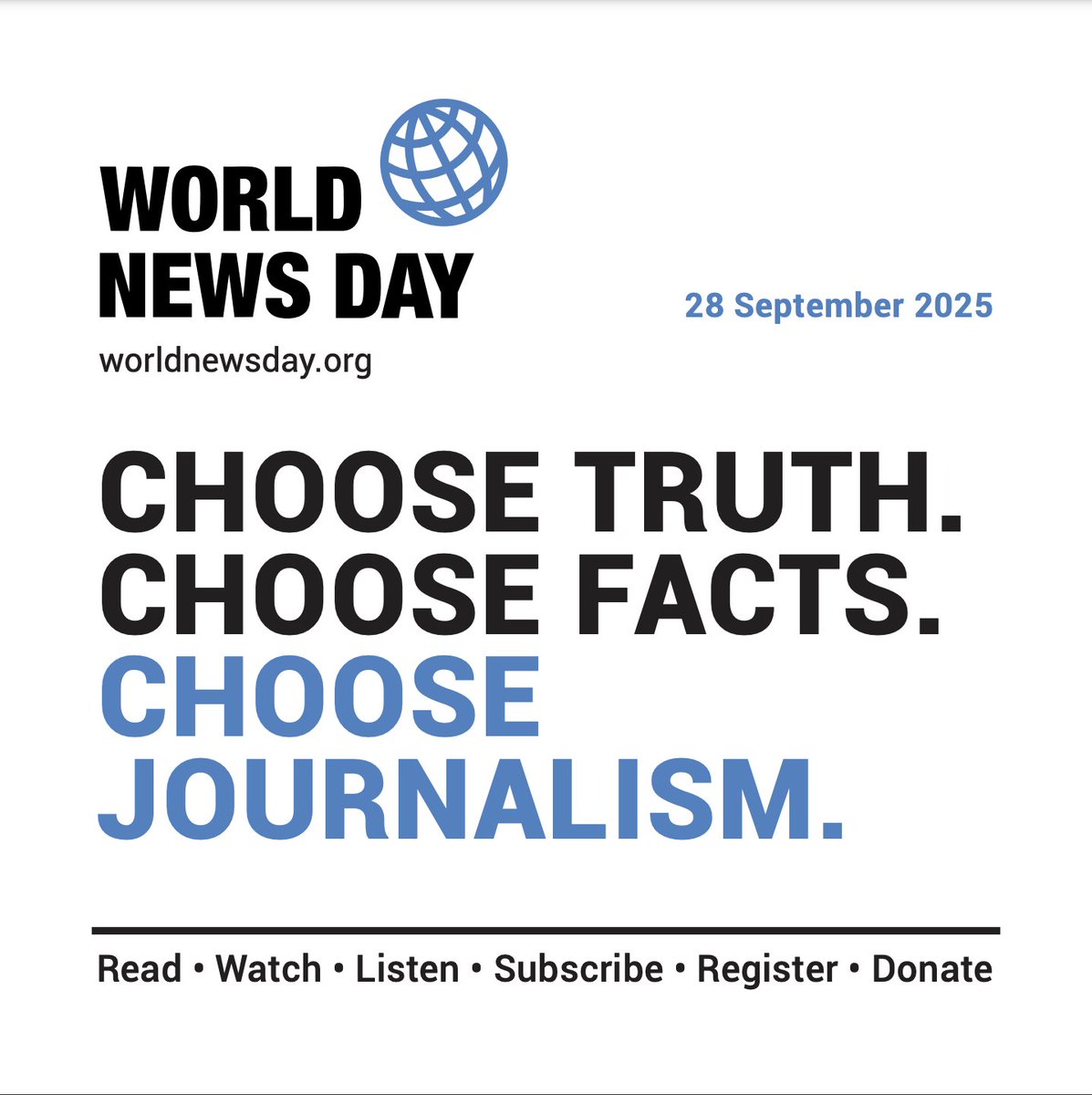 Real journalism has a deep impact and real value. Join us in recognizing this on #WorldNewsDay: Show your support for independent, fact-based news – and share stories that have resonated with you this year.

#ChooseJournalism because #FactsMatter #WND2025