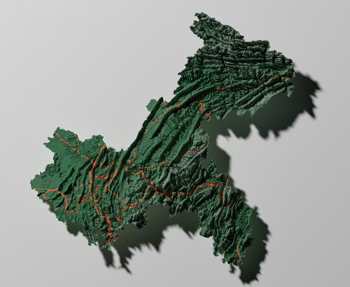 Today i made the world’s first 3d chongqing railways map