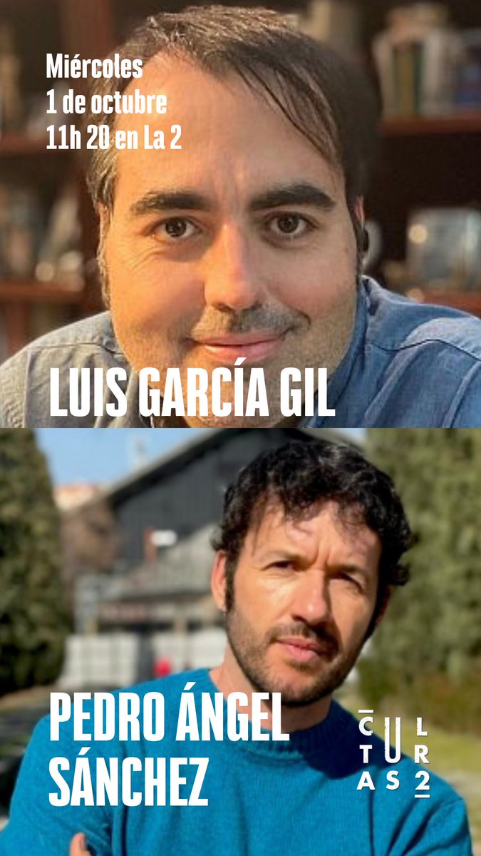 la2_tve's tweet photo. 💫 Esta semana, en @Culturas2_tve...

📻 60 años de @radioclasica con @evasandovalRNE.

🎭 Mario Gas presenta 'El pesimismo alegre’.

💿 'Aute infinito' de @LuisGarciaGil74.

📖 'Las chicas de oro' de @pedroangelsanch.

🎶 La cantante mexicana @ximenamusic.

⏰ 11h 20 https://t.co/COFcqAM3vT
