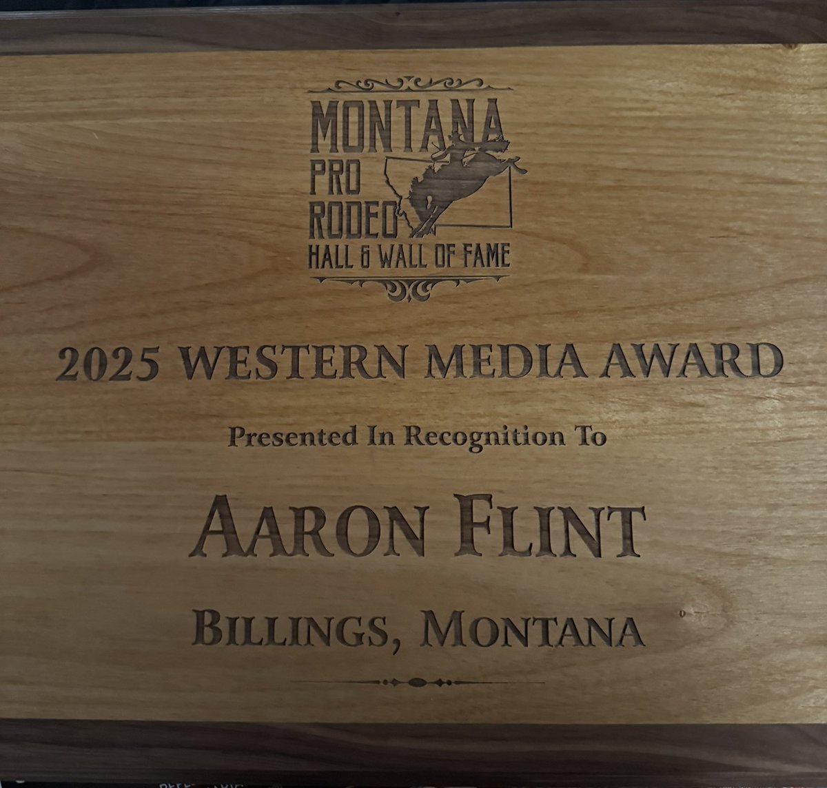I am so incredibly proud of <a href="/aaronflint/">Aaron Flint</a> for his work to protect and defend our western way of life. Thank you to the Montana Pro Rodeo Hall &amp; Wall of Fame for this incredible honor.