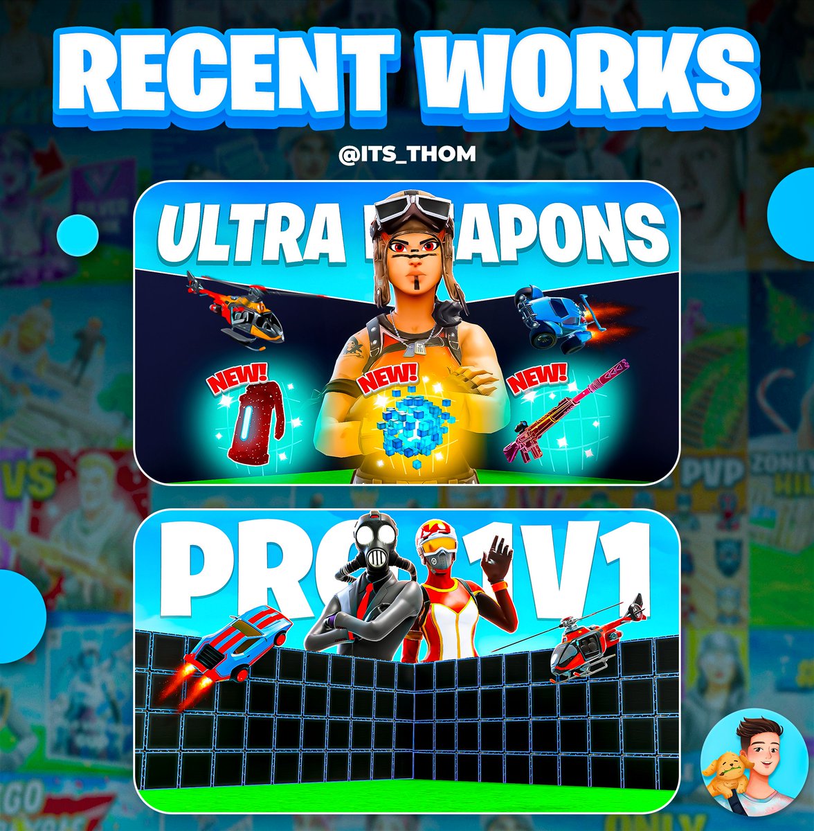 _itsThom_'s tweet image. Trend-Style Fortnite Map Thumbnails that I made 👀🏆
Support helps a lot ♥️
DM´s are open for commisions 📩
#Fortnite #FortniteArt #Thumbnails #FortniteCreative