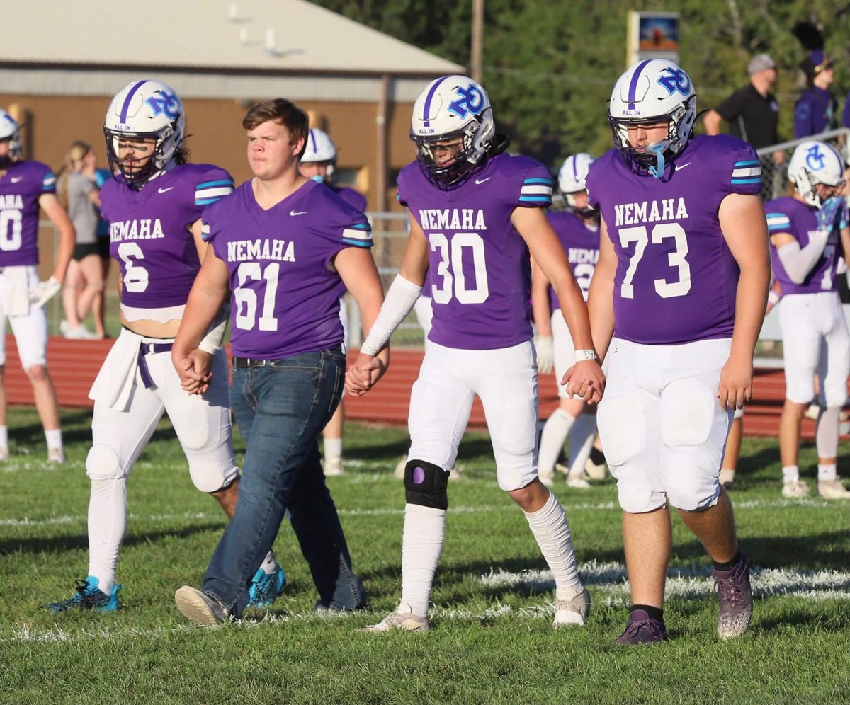 Nemaha Central senior lineman Daniel Childress (#61) has recently been diagnosed with brain cancer.

Childress was a key contributor in the Thunder’s first two games of the 2025 season before experiencing severe headaches, numbness, and tingling. A brain tumor was discovered just