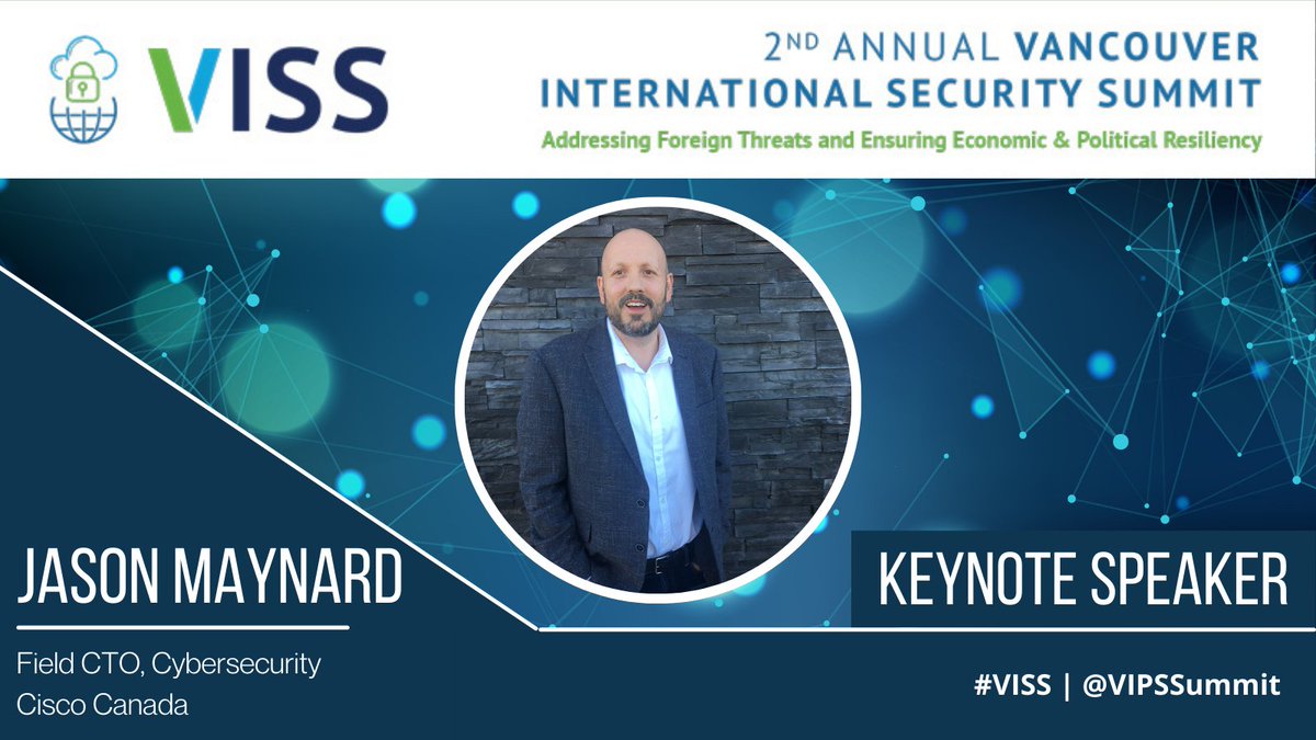 📣 Session 5B Keynote: Jason Maynard, Field CTO, Cybersecurity, <a href="/Cisco/">Cisco</a> <a href="/CiscoSecure/">Cisco Security</a>!

Join top national security &amp; industry leaders at the 2nd Annual #VISSummit in Vancouver, Oct 16–17, 2025.

🔗 vissummit.ca

#CyberSecurity #NationalSecurity #CriticalInfrastructure