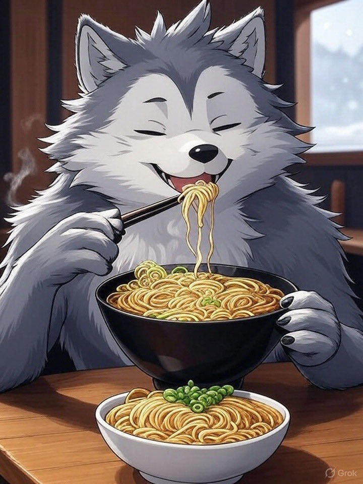 SlyFox724's tweet photo. What the best food eaten from a doggy bowl? 
:/ rrrramen:3 https://t.co/fz0boYh92w