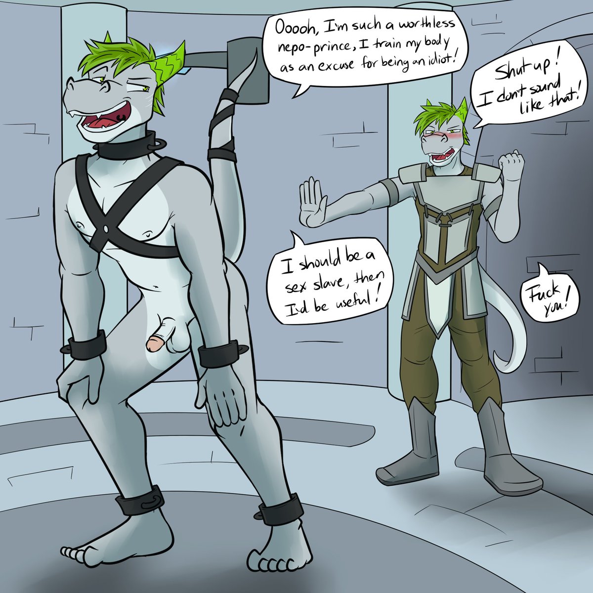 #septENMber Day 28: Copycat

Having to make it through a dungeon, the party have to find and take out doppelgangers of themselves. Taj's copy takes a different approach to antagonizing him.