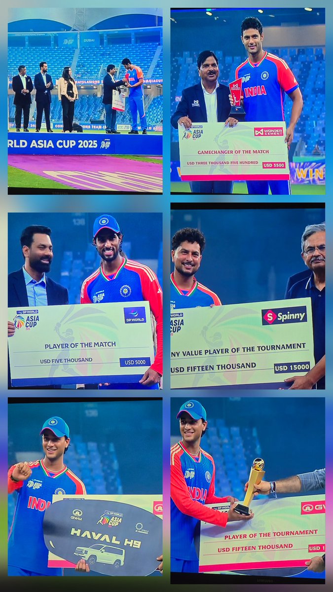 Presentation Ceremony of Asia Cup 2025 final between India and Pakistan. India won the match. But Indian team as such did not accept the tournament trophy and awards.