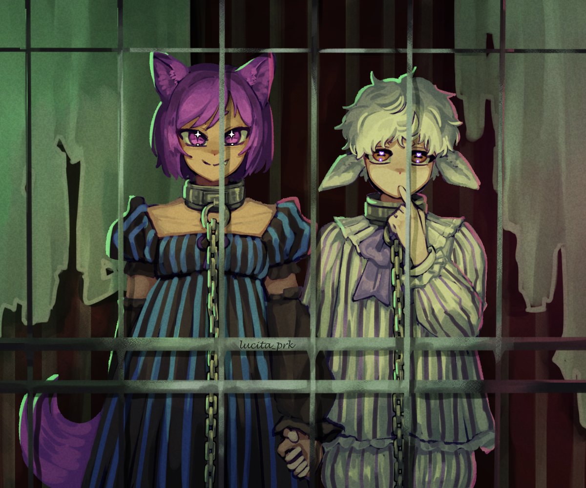 #BllkHalloweek25 #nagireo
Day 5: Freakshow (but it's just kemonomimis..)

🐑🦊