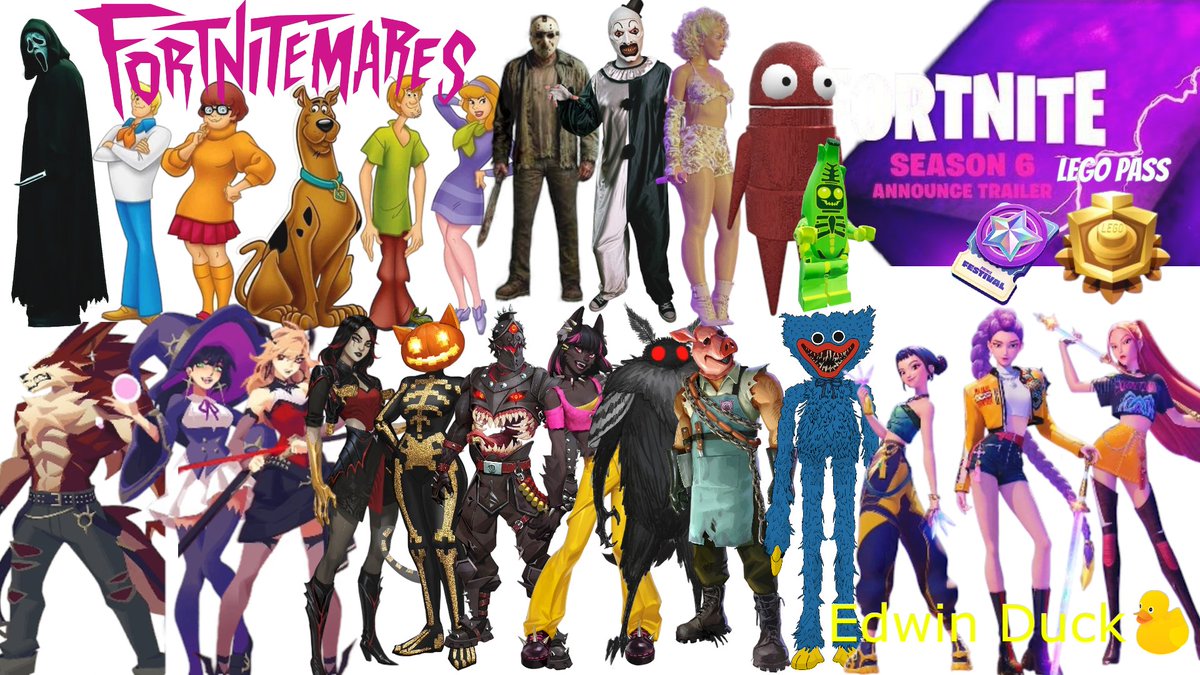 FNGGUpdates's tweet photo. This years Fortnitemares will be crazy

This is all that has been leaked

ghostface
Sooby-Doo
Jason Voorhees
Terrifier
Doja Cat
r.e.p.o
Poopy Playtime
Kpop Demon Hunters
Survey skins
Og/Lego/Festival pass

And there will still be more https://t.co/wjxeTGtnkE