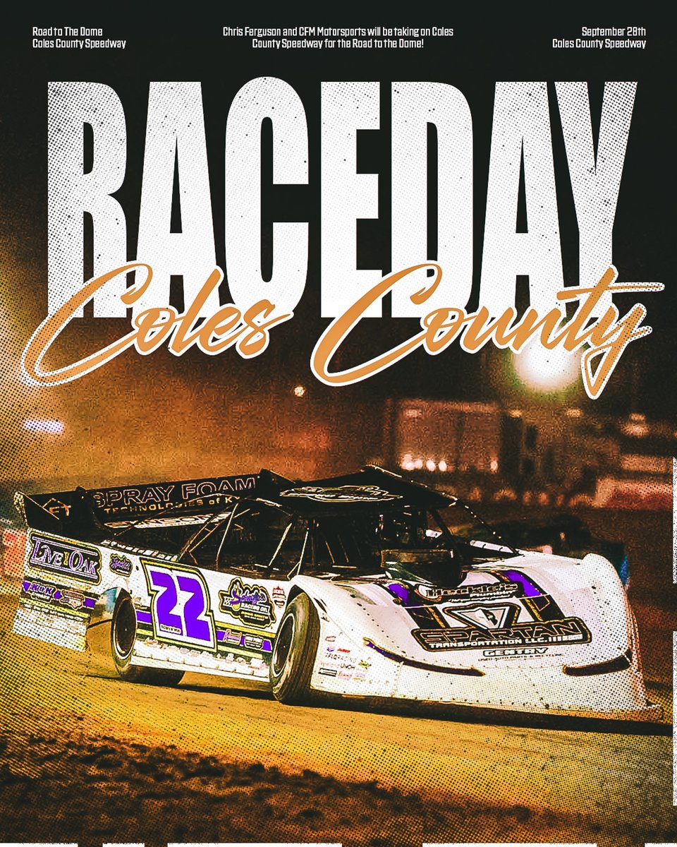 Raceday at Coles County Speedway!

Didn't get the results we were hoping for at Brownstown, but we look forward to turning it around tonight! We are excited to hit the track here at Coles County for the Road to the Dome.

We hope to see everyone out at the track and enjoy a great