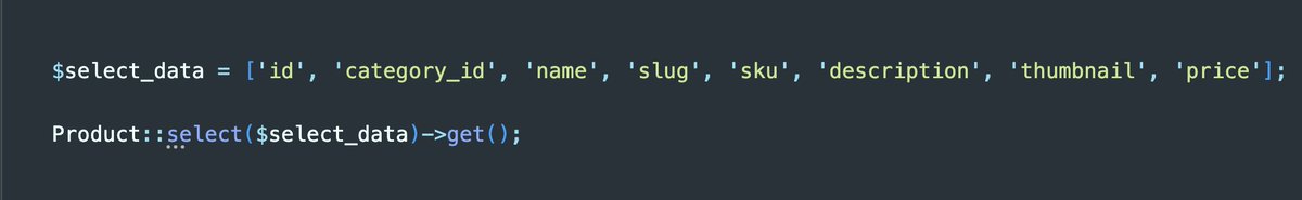 behramkttk's tweet photo. Performance Tip:
Use the Laravel select() with the get() method to fetch specific data instead of fetching all of the columns from the database table.

This will improve performance, especially with tables that have many columns.
#laravel https://t.co/b5DUCIJpS0