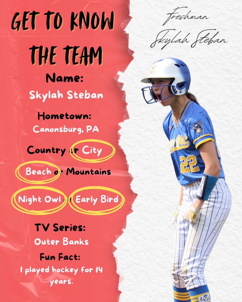 Ice cold on the rink, red hot on the field 🥎🔥 Please help us welcome our hockey star, Skylah Steban to the team!💛🦁🦅