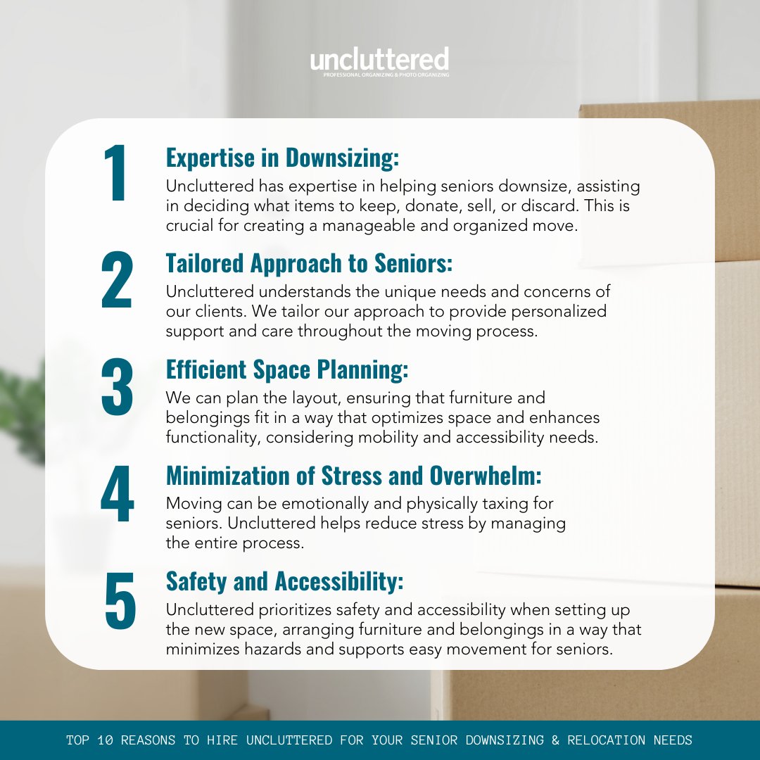 unclutterednw's tweet image. Senior downsizing and relocation made effortless with Uncluttered! Here are the top 10 reasons why we're the experts you need. 🚚📦

For more information, visit Unclutterednw.com/services/senio…

#DeclutterWithUncluttered #SeniorLiving #RelocationMadeEasy