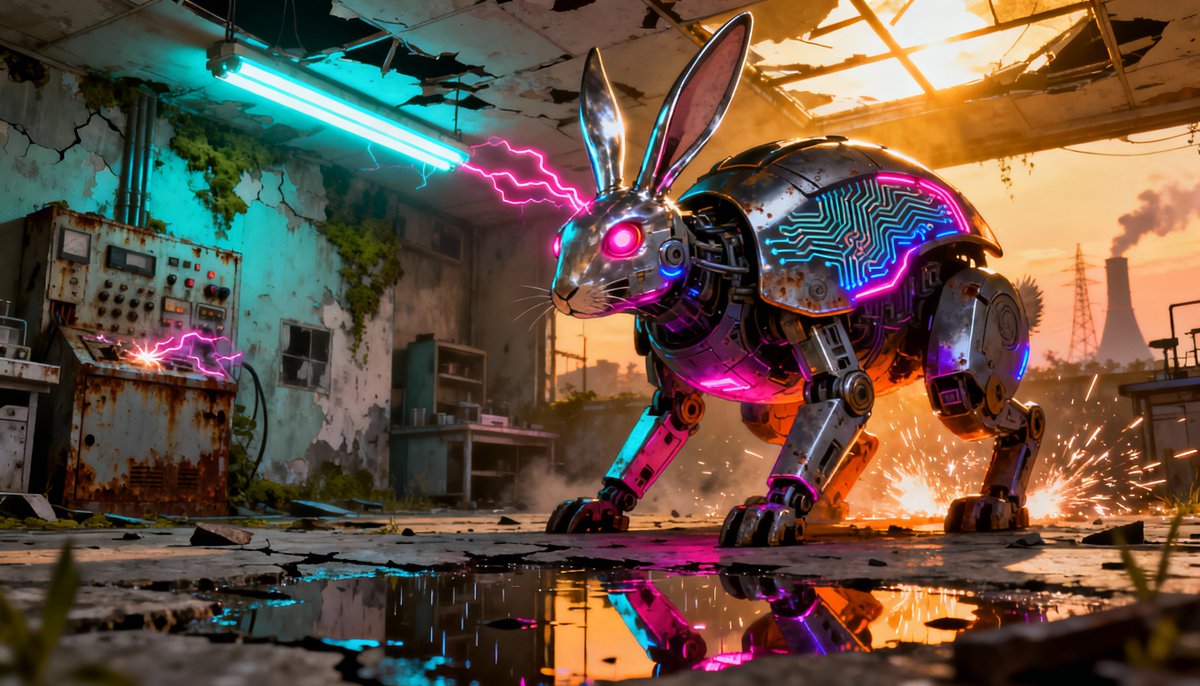 PromptSin's tweet image. Should rabbits be this futuristic? 🐰🤖 Dive into the tech magic! #CyberGarden #FutureVibes