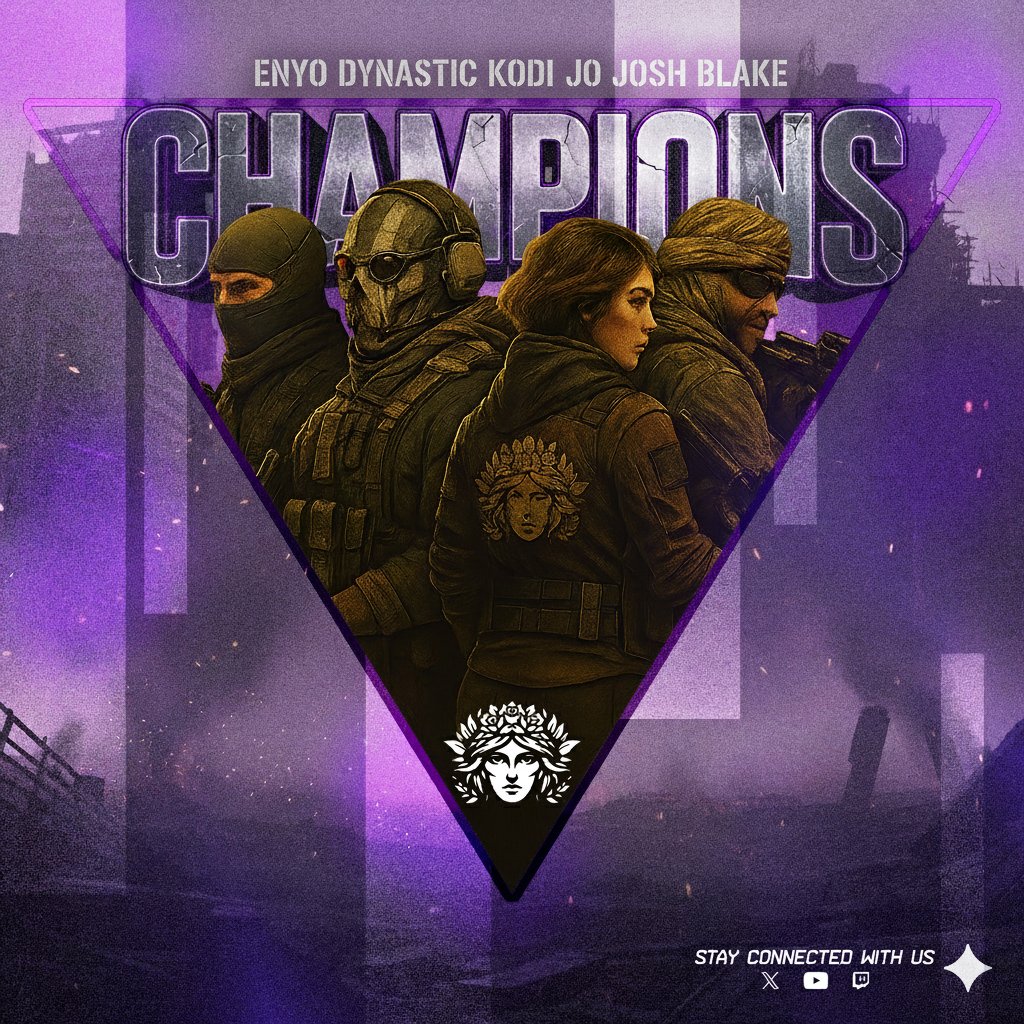 TheNyxHQ's tweet image. 🏆 CHAMPIONS 🏆

Your @AMeLeague Division 8 Champs!

- Nyx 100pps

Through all the restrictions, battled through all the haters, they didn't let nobody break them. 

🏆- @Kodiene_x 
🏆- @JoCod_ 
🏆- @Blake4886766467 
🏆- OPTIC LOTMS
🏆- @EnyoSZN 
🏆- @RealDynastic 

#EntrTheNyx