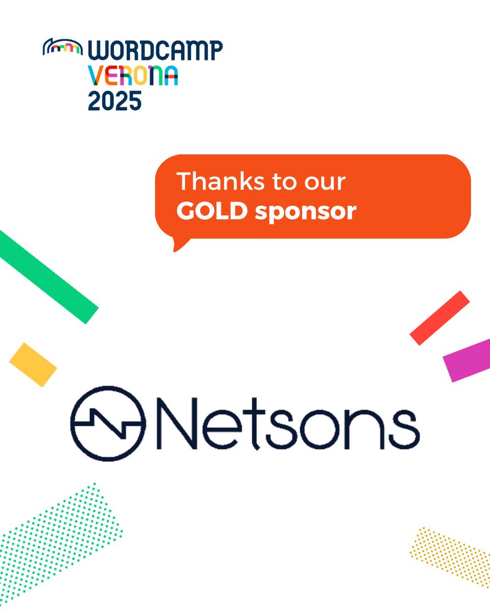 Ringraziamo <a href="/Netsons/">Netsons</a> per sostenere come Sponsor Gold questa edizione del WordCamp Verona
Hosting Provider italiano per chi cerca affidabilità, sicurezza e performance.

verona.wordcamp.org/2025/sponsor/n…
#wordcampverona2025 #wcvrn2025 #wordcampsponsor #netsons #wordpressitalia