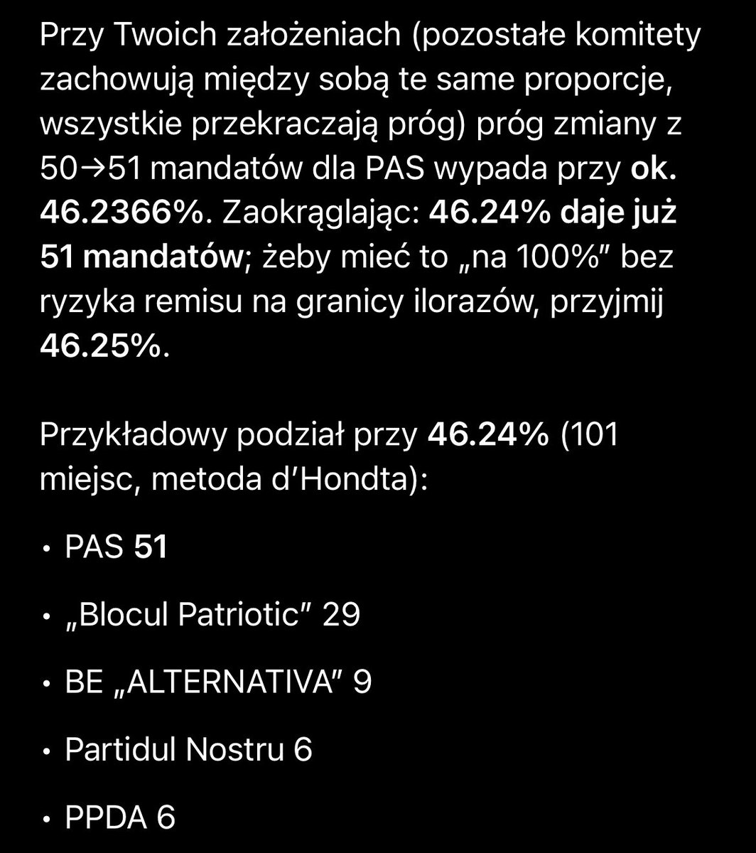 antekduszynski's tweet photo. @KamilCaus Musi być 46.25% i jesteśmy bezpieczni https://t.co/m7bWO7i9ST