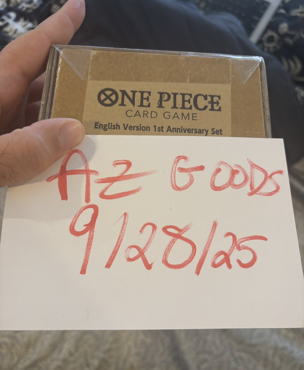 AzGoods's tweet photo. @NewAgeCardKings One Piece English 1st Anniversary Set - Sealed - 85% TCG
Black Bolt PC ETB - Sealed - 85% TCG
One Piece Korean Case - Sealed - Taking Offers
Paldean Fates PC ETB - Sealed(Damaged) - 75% TCG 

Free Shipping. 3% for fees. PayPal G&amp;S. 

I can provide more pics. TY for your time! https://t.co/w1WZlxNUEH