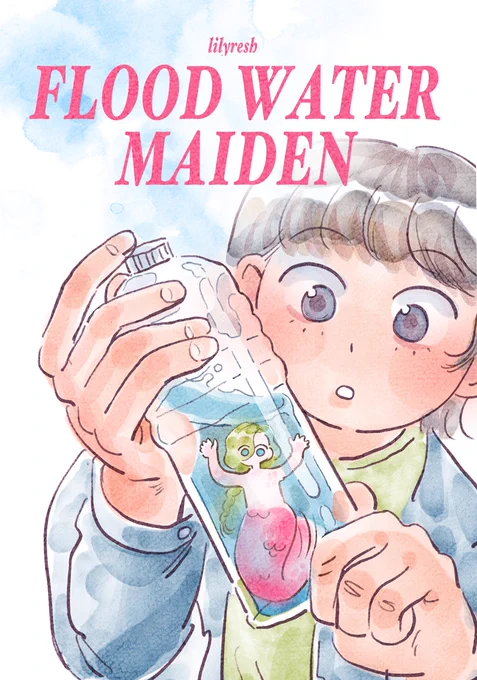 my upcoming comic, "flood water maiden" 🫧🌊 will be available on October 1st as a part of shortbox comic fair 🙂 please check it out soon! a lot of amazing comics to look forward to as well ❤️@sbcomicsfair 